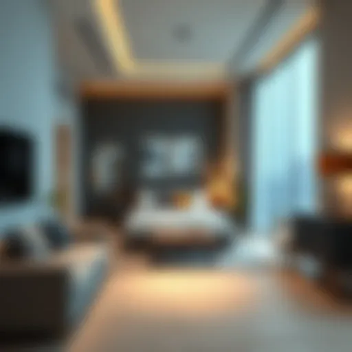 Modern studio living space in Al Quoz