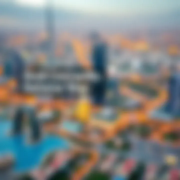 Map highlighting connectivity options in Dubai