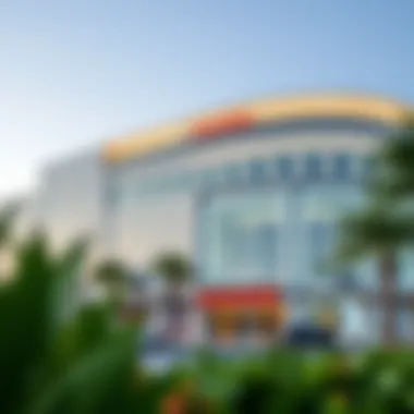 Exterior view of Tasheel Al Quoz Mall showcasing its modern design