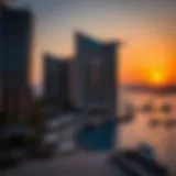 Sunset Elegance at The Address JBR Luxurious view of The Address JBR at sunset