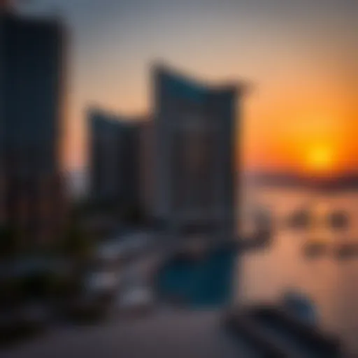 Sunset Elegance at The Address JBR Luxurious view of The Address JBR at sunset
