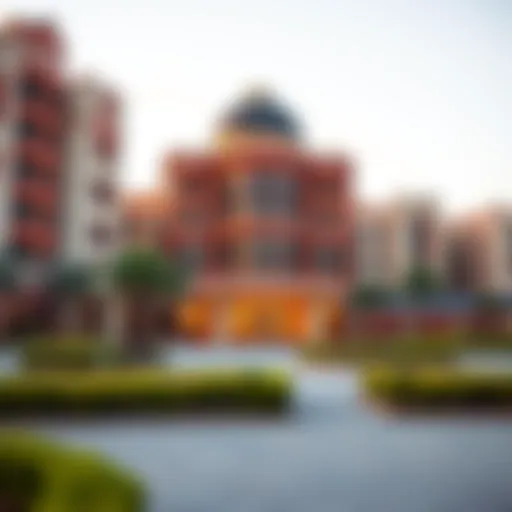 A panoramic view of a prestigious school campus in Dubai