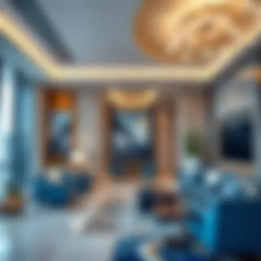 Luxury Interior Design of the Blue Tower Interior design elements of the Blue Tower highlighting luxury