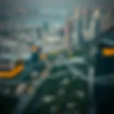 Aerial view of Dubai showcasing the cable car route