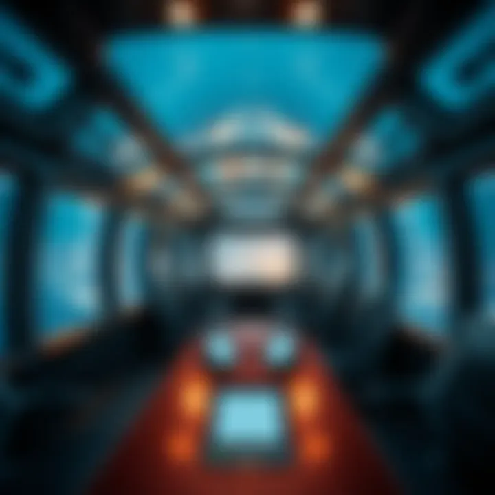 Interior of a cable car highlighting design and technology