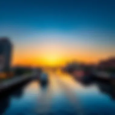 Sunset over the canal reflecting the vibrant lifestyle of Dubai