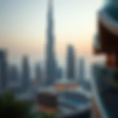 Cascade Tower and Dubai Skyline Stunning view of Cascade Tower against the Dubai skyline