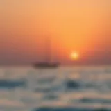 Sunset view over Al Qurm Beach with tranquil waters