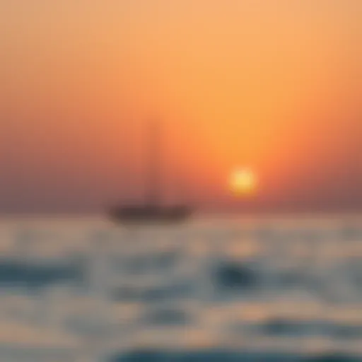 Sunset view over Al Qurm Beach with tranquil waters