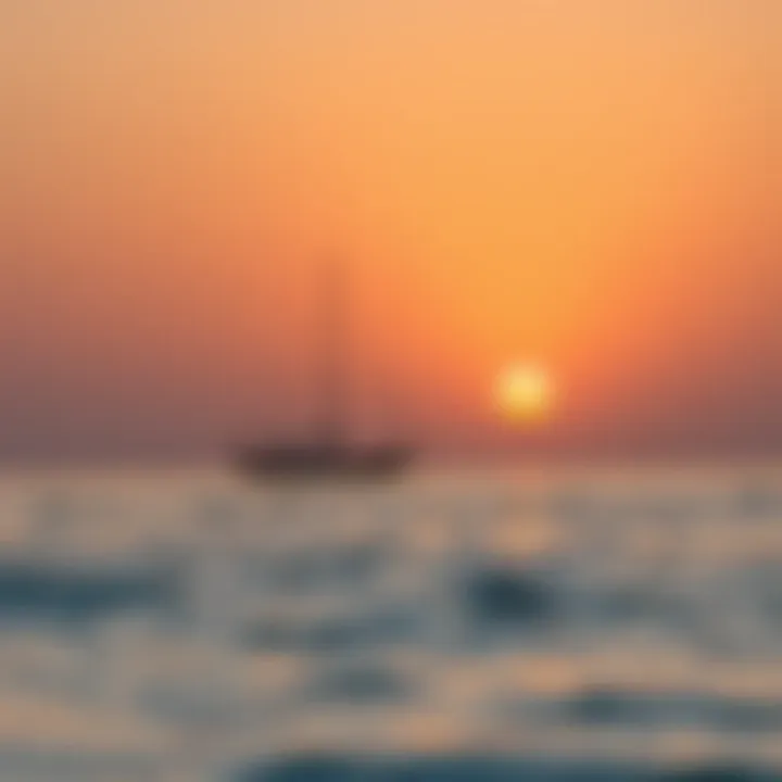 Sunset view over Al Qurm Beach with tranquil waters