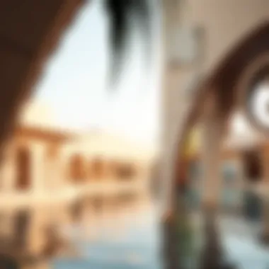 Architectural close-up showcasing unique design elements of the lagoon