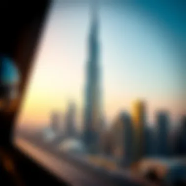 Iconic Burj Khalifa towering over the city
