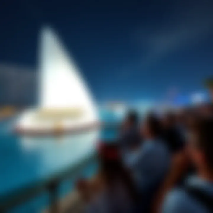 Crowd enjoying the Dubai Fountain show