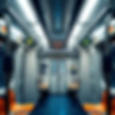 Interior of a Dubai Metro Train Inside the Dubai Metro train showcasing modern interior design