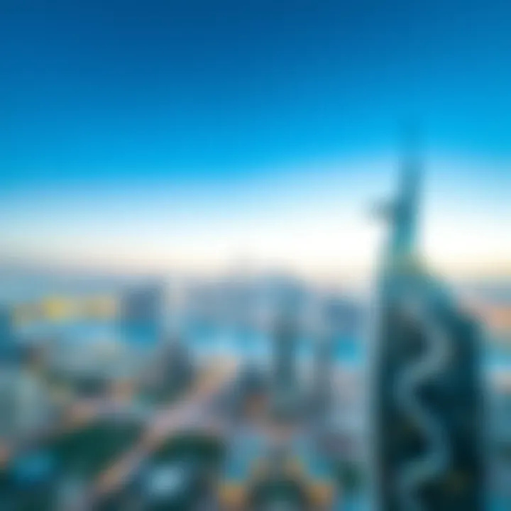 Panoramic view of Dubai from Le Reve Tower