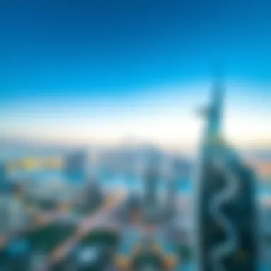 Dubai Skyline from Le Reve Tower Panoramic view of Dubai from Le Reve Tower