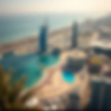 Aerial Perspective of the Beach and Urban Growth Aerial view highlighting the beach's proximity to urban development