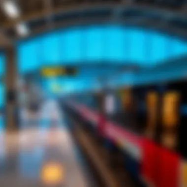 Map of the Dubai metro network indicating Sports City Metro Station