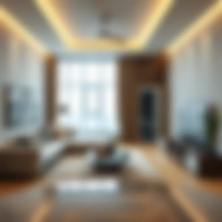 Modern studio flat interior showcasing open living space