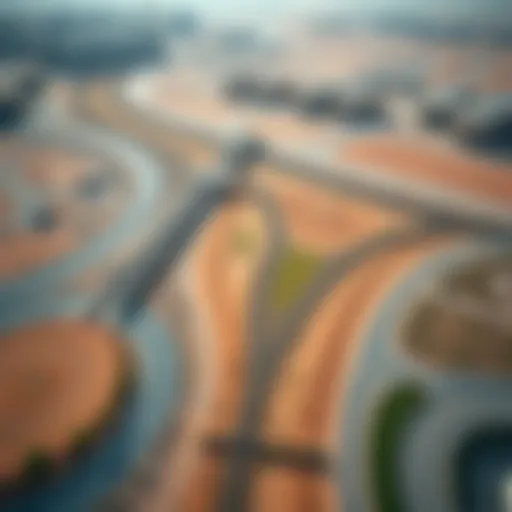 Aerial view of the Union Train Project site showcasing extensive rail infrastructure in the UAE.