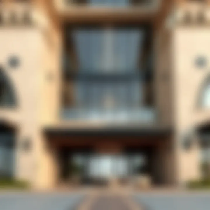 Exquisite architectural details of a residential building in Tilal Al Ghaf