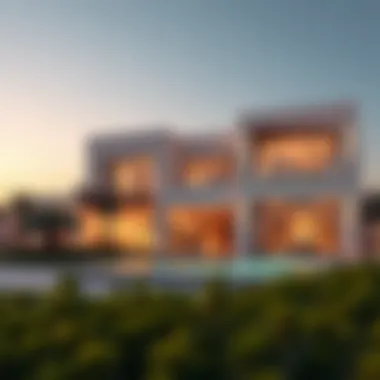 Modern architectural design of a villa in Tilal Al Ghaf