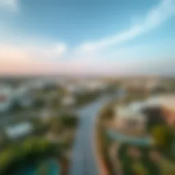 A stunning overview of Tilal Al Ghaf showcasing the lush green spaces and modern architecture
