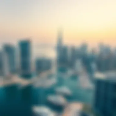 Stunning Dubai Marina Skyline View of Dubai Marina from Torch Tower's rooftop