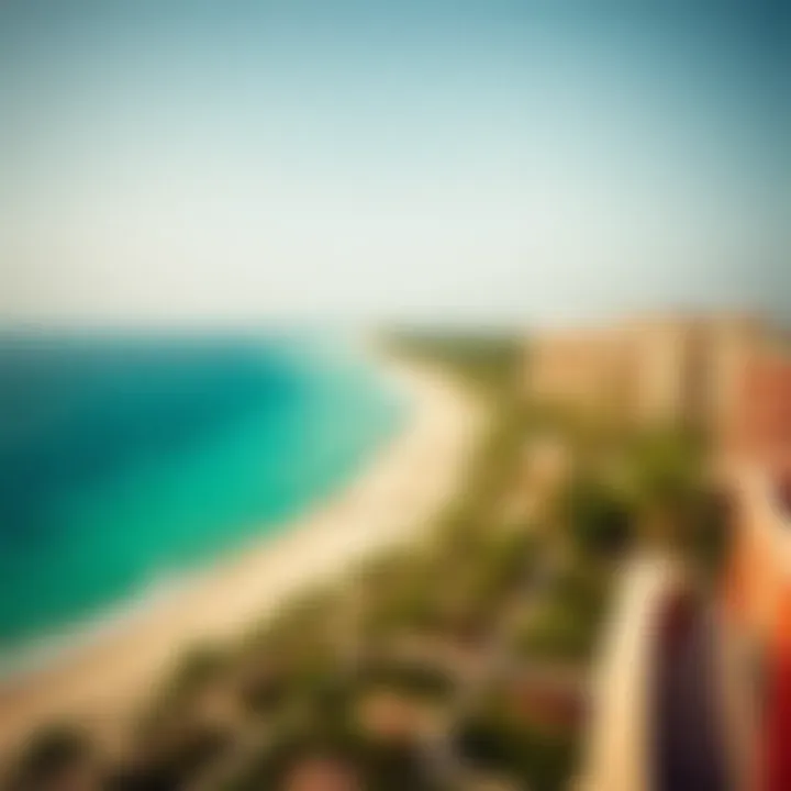 Panoramic view of Umm Al Quwain Beach Resort showcasing its pristine shoreline