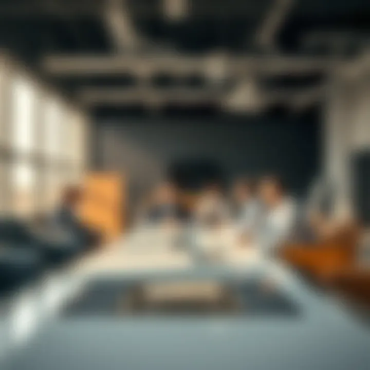 Business meeting in a commercial setting