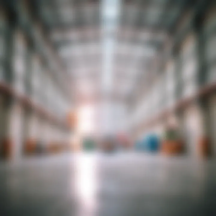 Interior view of a warehouse space