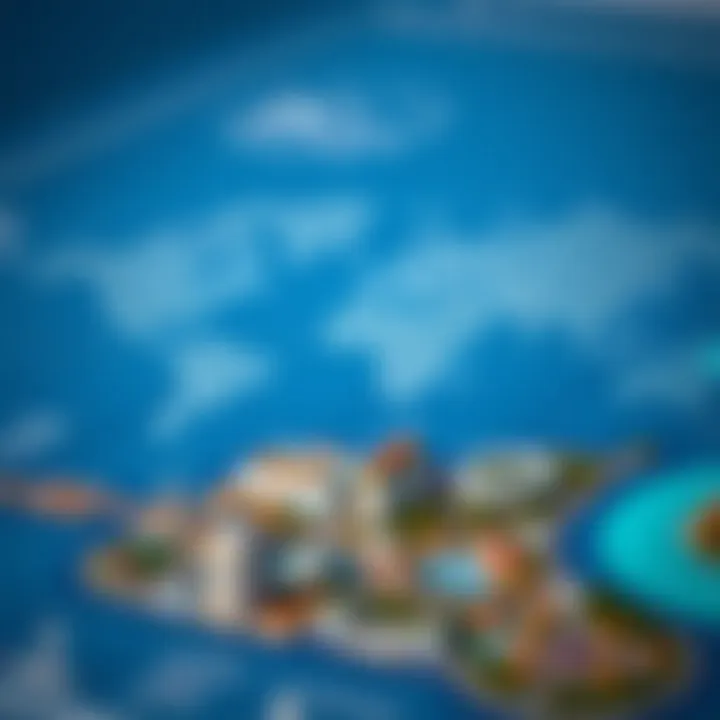 Architectural design blueprint of the World Islands