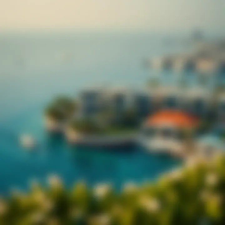 Aerial view of Falcon Island showcasing luxury villas