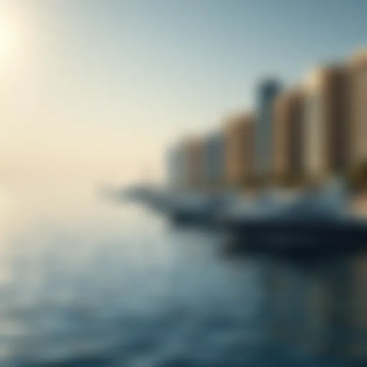 Scenic waterfront of Falcon Island with yachts