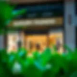A vibrant storefront showcasing luxury fashion brands at Festival City Mall