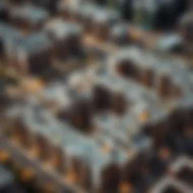 Bird's-eye view of a complex featuring multiple Forte floor plans