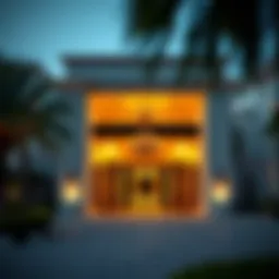Luxurious entrance of a gated community in Dubai
