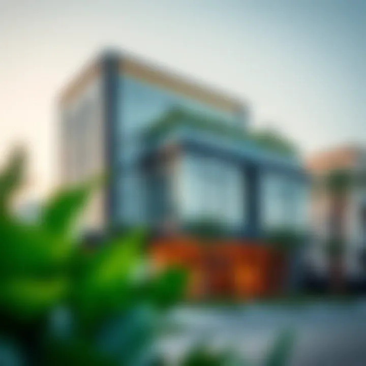 Exterior view of the Green Corner Building showcasing its modern design