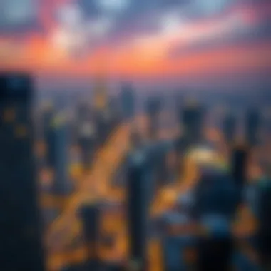 Dubai Skyline from Habtoor Business Tower Panoramic view of Dubai skyline from Habtoor Business Tower