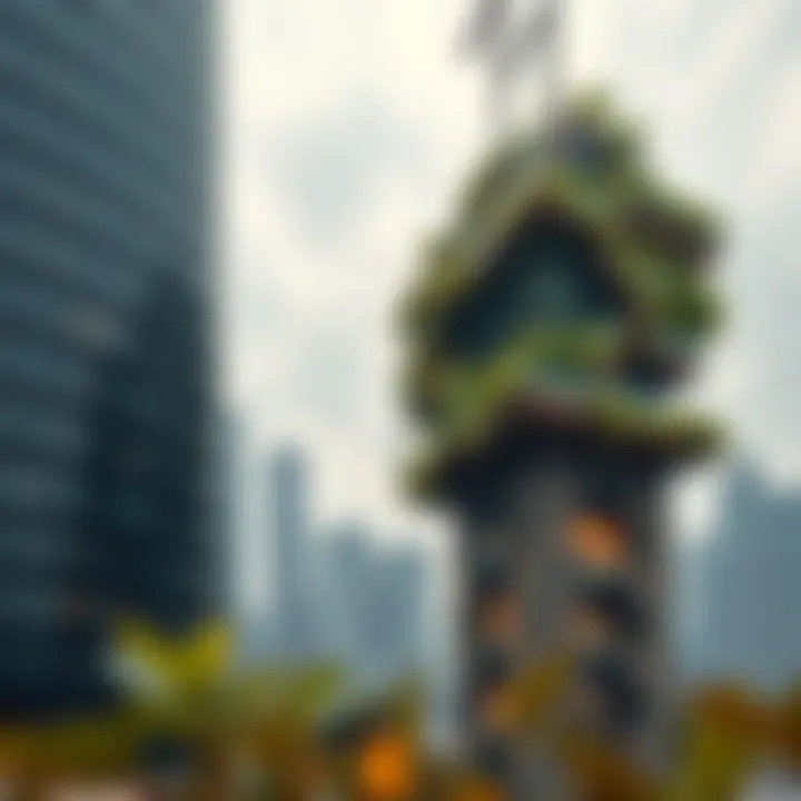 Conceptual design artwork of urban green architecture
