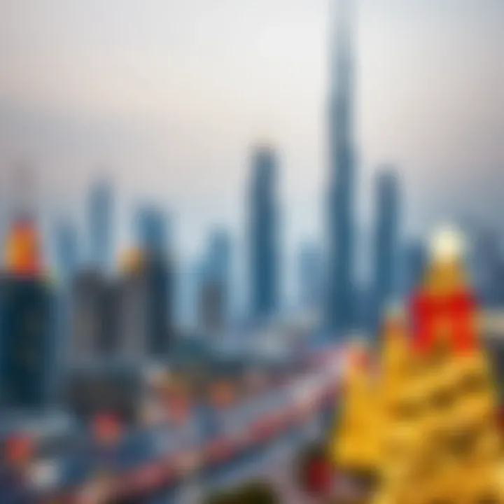 Dubai Skyline During Holidays Stunning skyline of Dubai during festive season