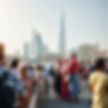 Tourism Activities During UAE Holidays Tourists enjoying holiday activities in the UAE