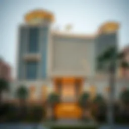 Luxurious hotel exterior on Sheikh Zayed Road