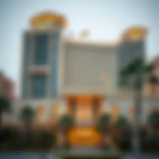 Luxurious hotel exterior on Sheikh Zayed Road