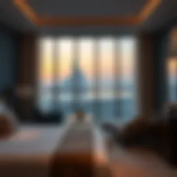 Luxurious bedroom showcasing elegant furnishings and stunning views