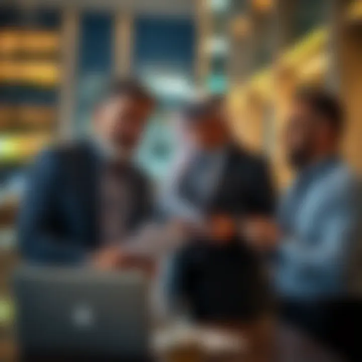 Investors strategizing and analyzing market trends