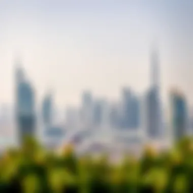 A panoramic view of Dubai's skyline showcasing modern architecture and real estate developments.