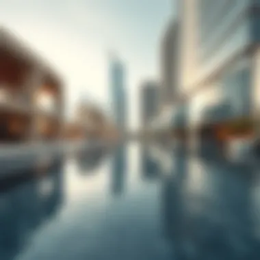 Architectural Features of Jumeirah Bay Tower Close-up of architectural features of Jumeirah Bay Tower reflecting innovation