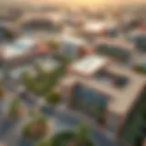 Aerial view of top schools in Dubai showcasing modern educational infrastructure