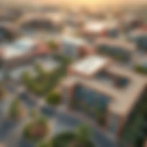 Aerial view of top schools in Dubai showcasing modern educational infrastructure